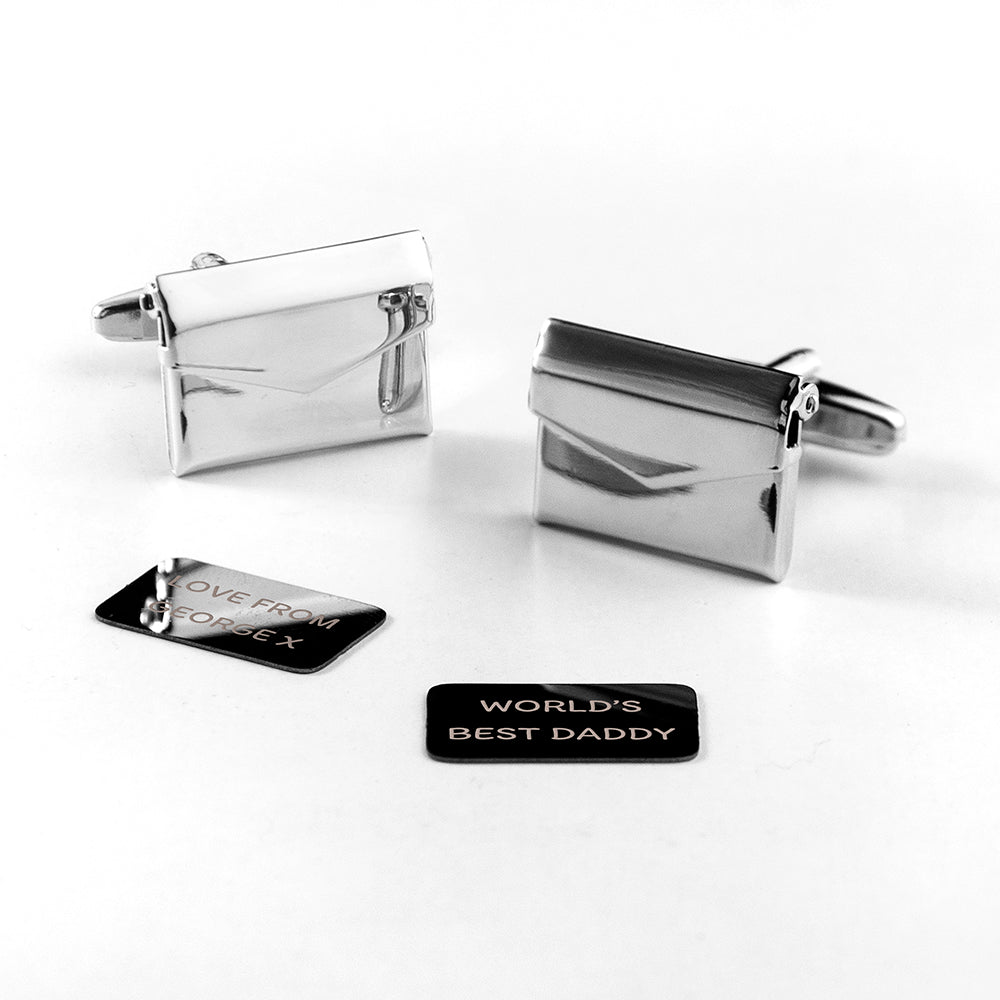 Personalized Secret Message Envelope Cufflinks  Cufflinks Deeply Engraved