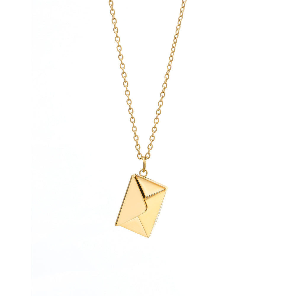 Personalized Secret Message Envelope Necklace  Necklaces Deeply Engraved