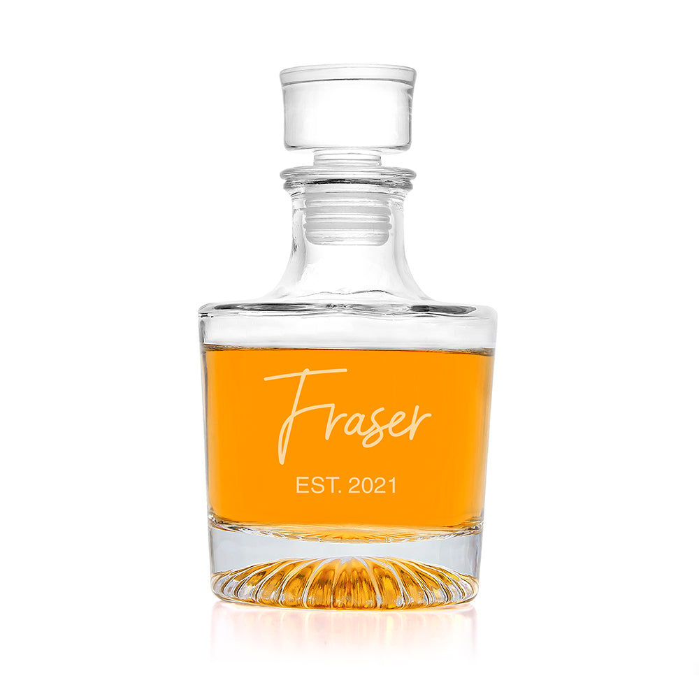 Personalized Signature Round Decanter  Decanters Deeply Engraved