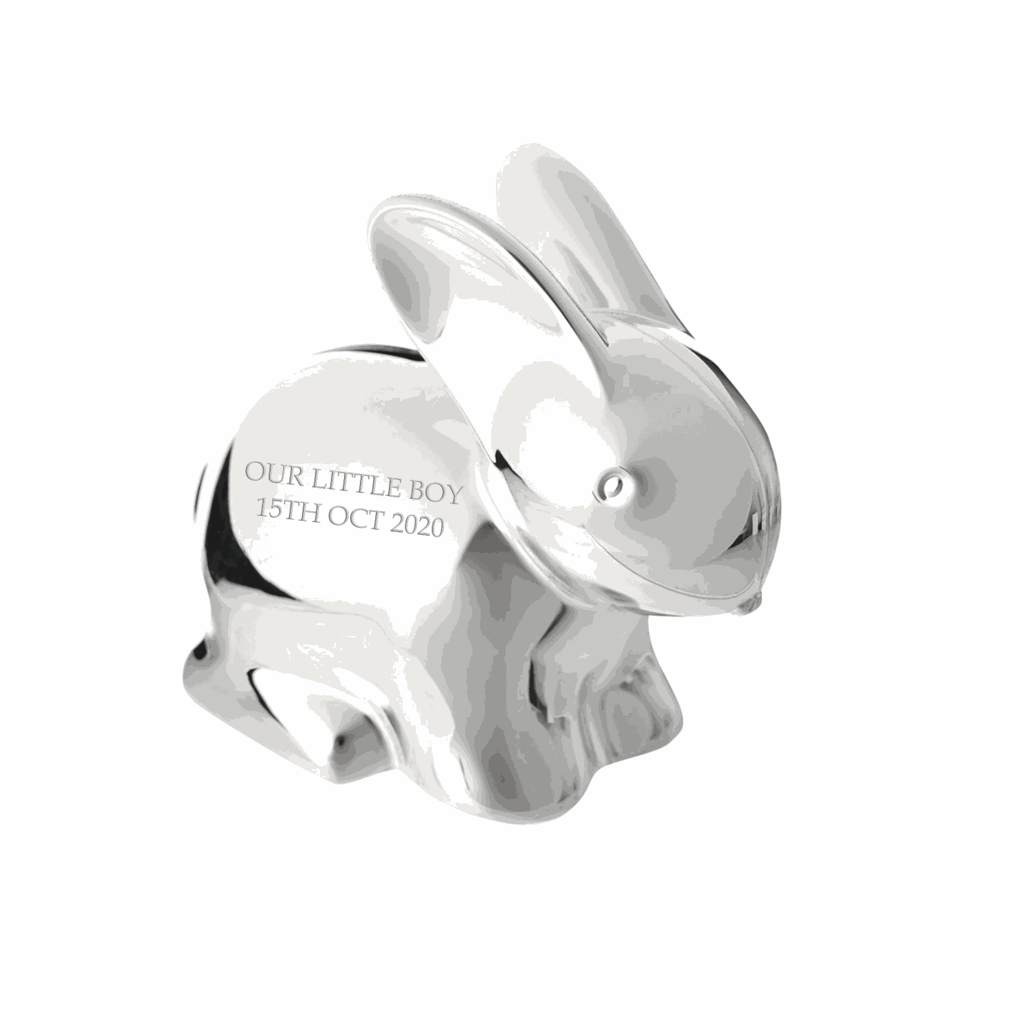 Personalized Silver Bunny Piggy Bank  Money Boxes Deeply Engraved