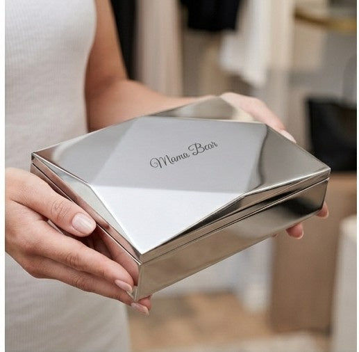 Personalized Silver Origami Jewelry Box  Jewellery Boxes & Storage Deeply Engraved
