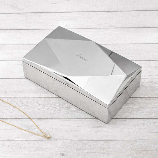 Personalized Silver Origami Jewelry Box  Jewellery Boxes & Storage Deeply Engraved