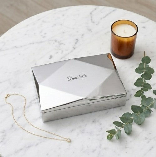 Personalized Silver Origami Jewelry Box  Jewellery Boxes & Storage Deeply Engraved