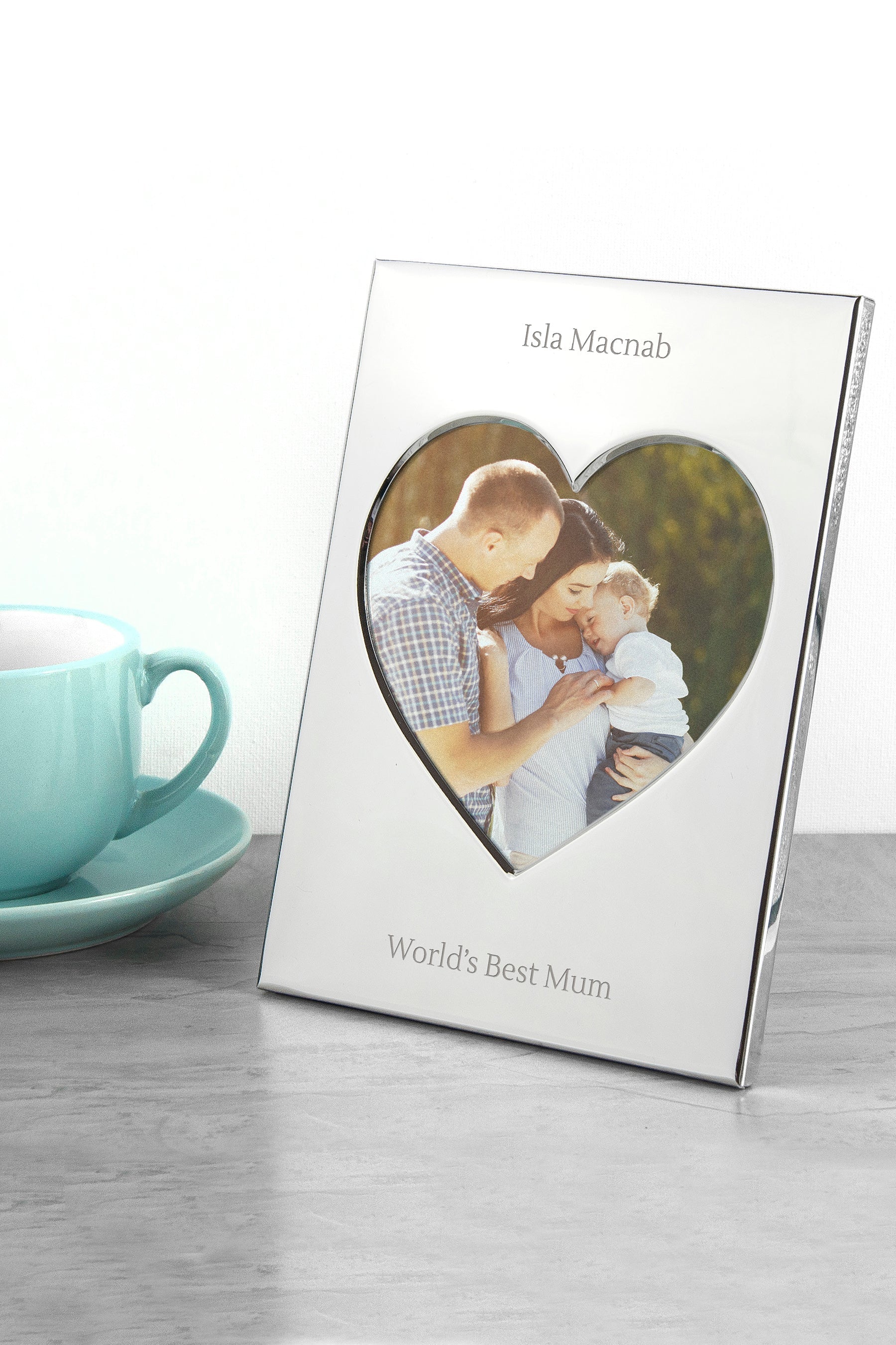 Personalized Silver Plated Heart Photo Frame  Photo Frames Deeply Engraved