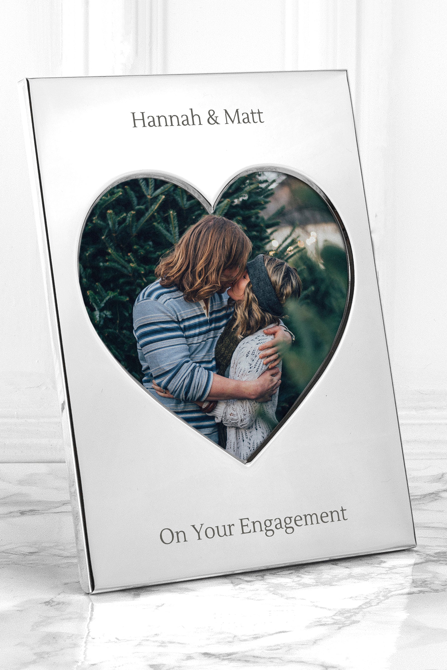 Personalized Silver Plated Heart Photo Frame  Photo Frames Deeply Engraved
