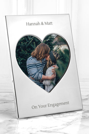 Personalized Silver Plated Heart Photo Frame  Photo Frames Deeply Engraved