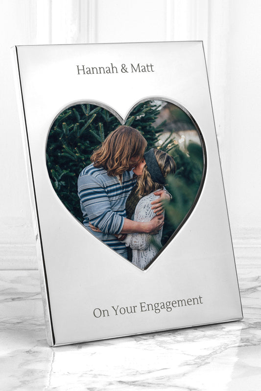 Personalized Silver Plated Heart Photo Frame  Photo Frames Deeply Engraved