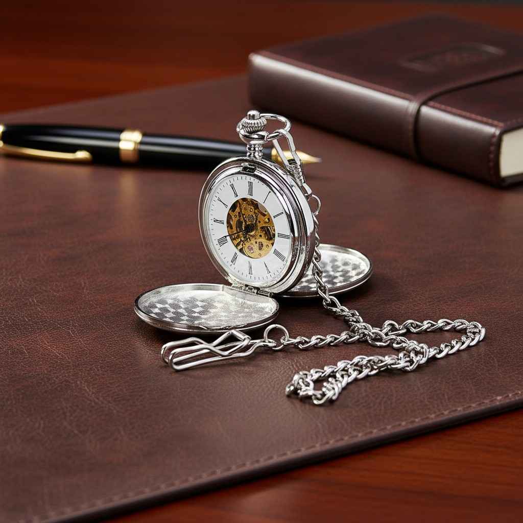 personalized-silver-pocket-watch-desk-display