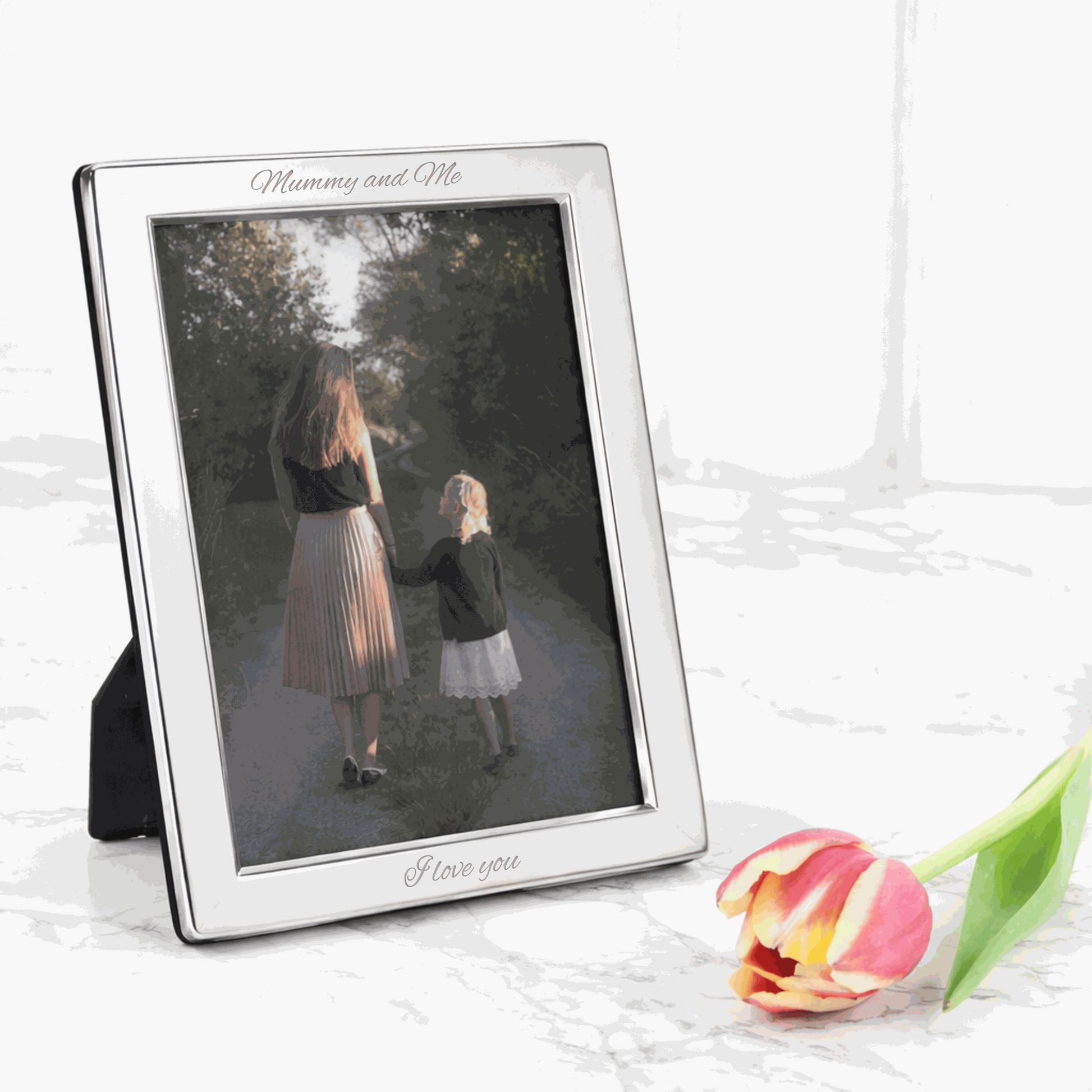 Personalized Silver Portrait Picture Frame  Photo Frames Deeply Engraved