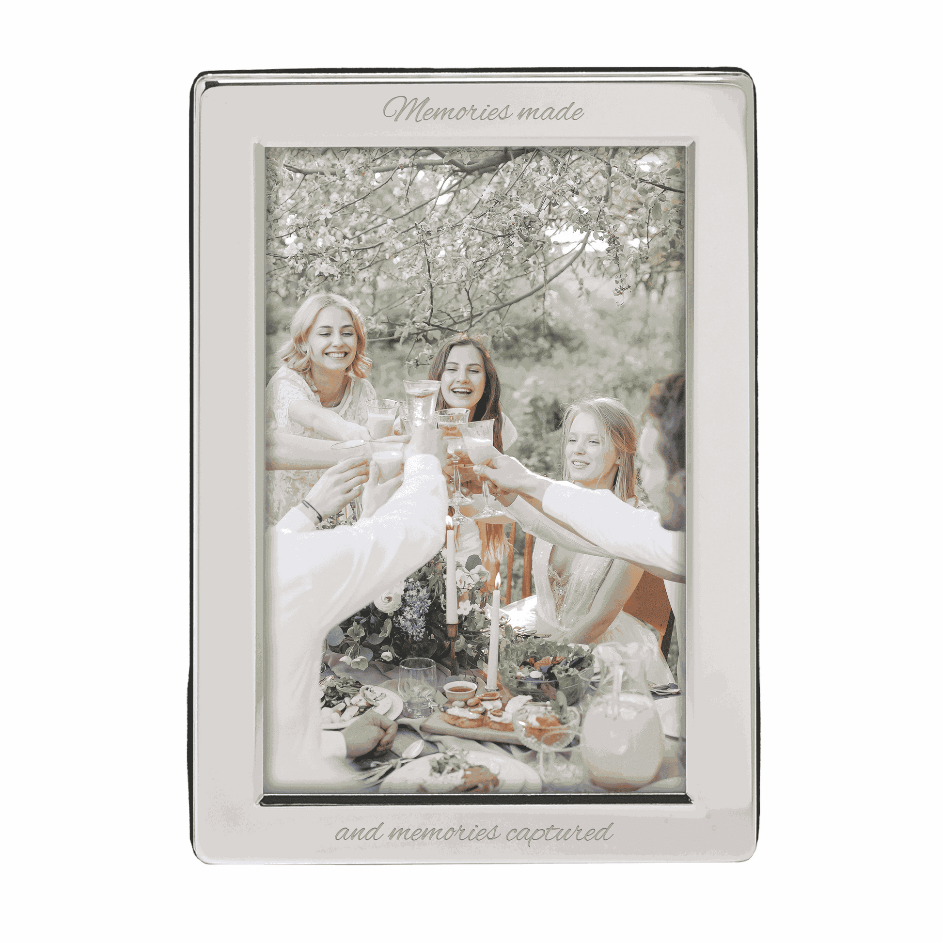 Personalized Silver Portrait Picture Frame  Photo Frames Deeply Engraved