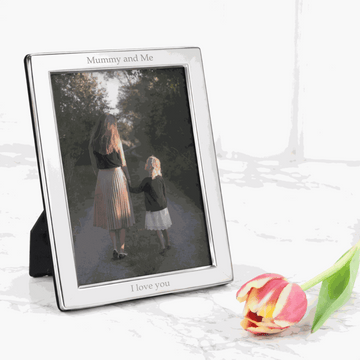 Personalized Silver Portrait Picture Frame  Photo Frames Deeply Engraved