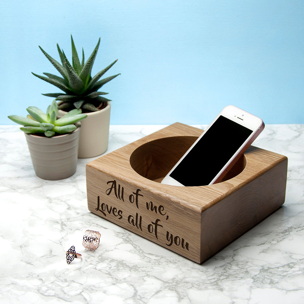 Personalized Solid Oak Stash Tray  Tidy Trays Deeply Engraved