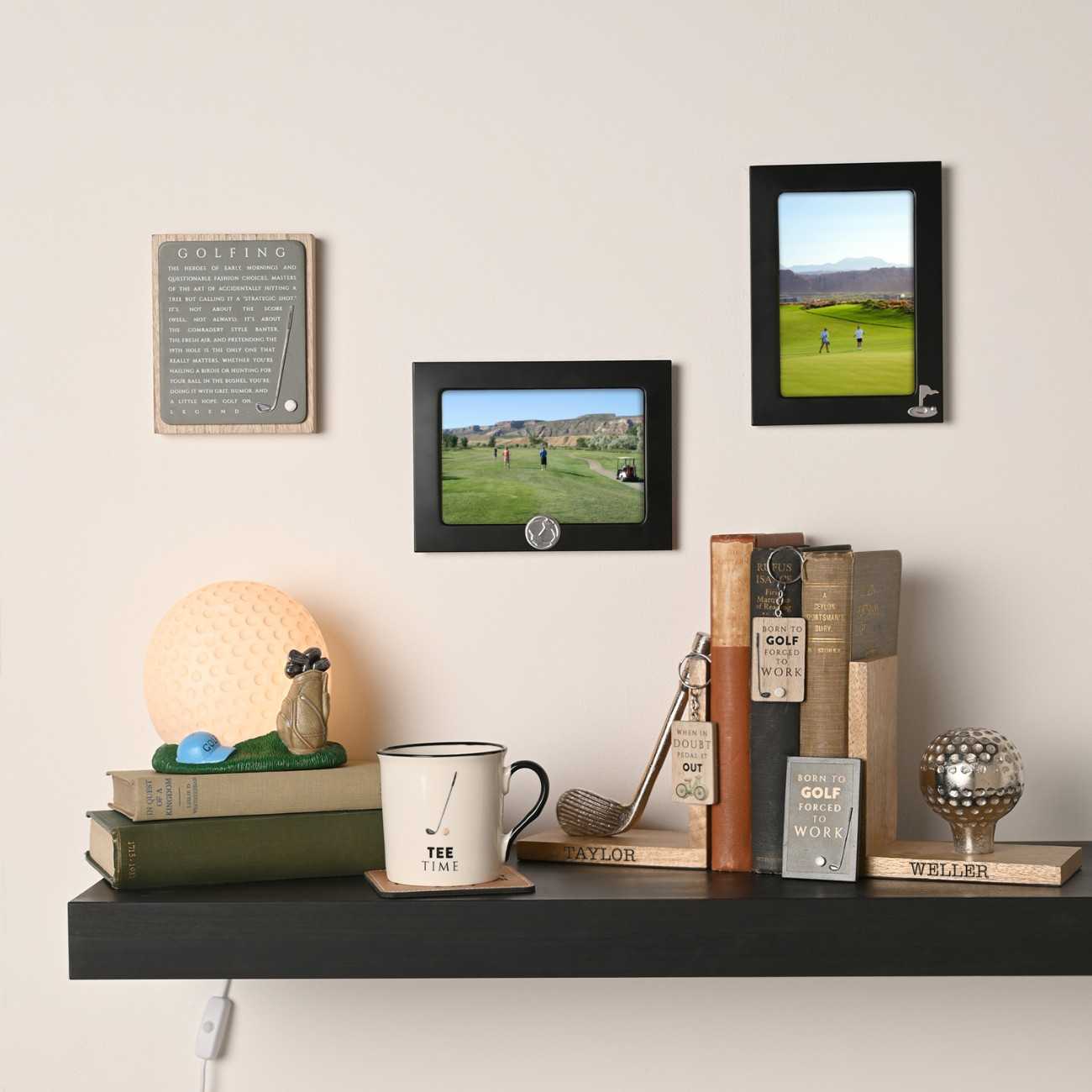Personalized Solid Pine Golf Bookends | 540g Heavy-Duty  Bookends Deeply Engraved