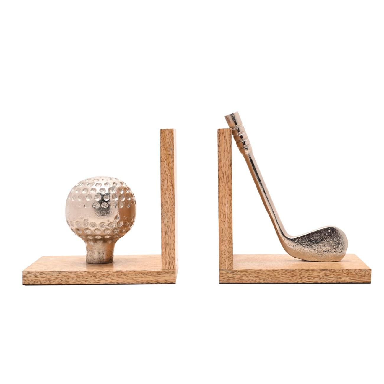 Personalized Solid Pine Golf Bookends | 540g Heavy-Duty  Bookends Deeply Engraved
