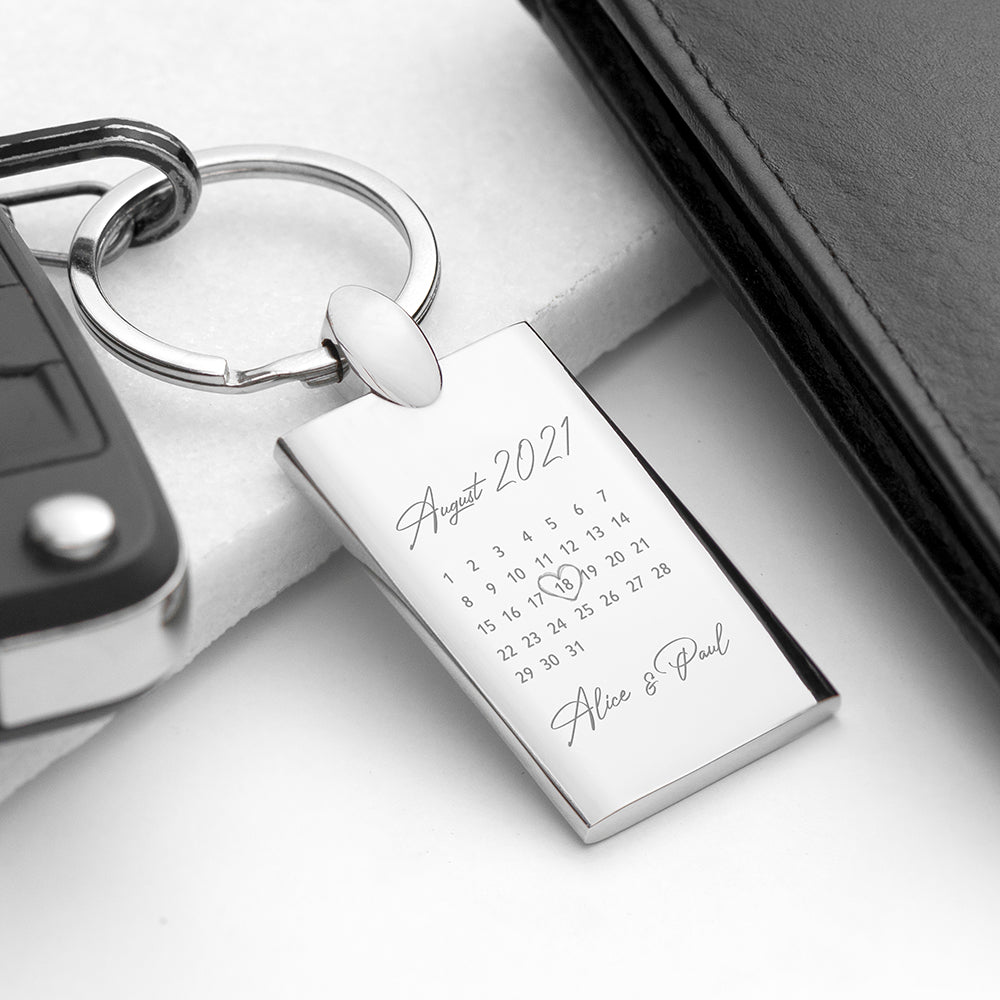Personalized Special Date Keyring  Keyrings Deeply Engraved