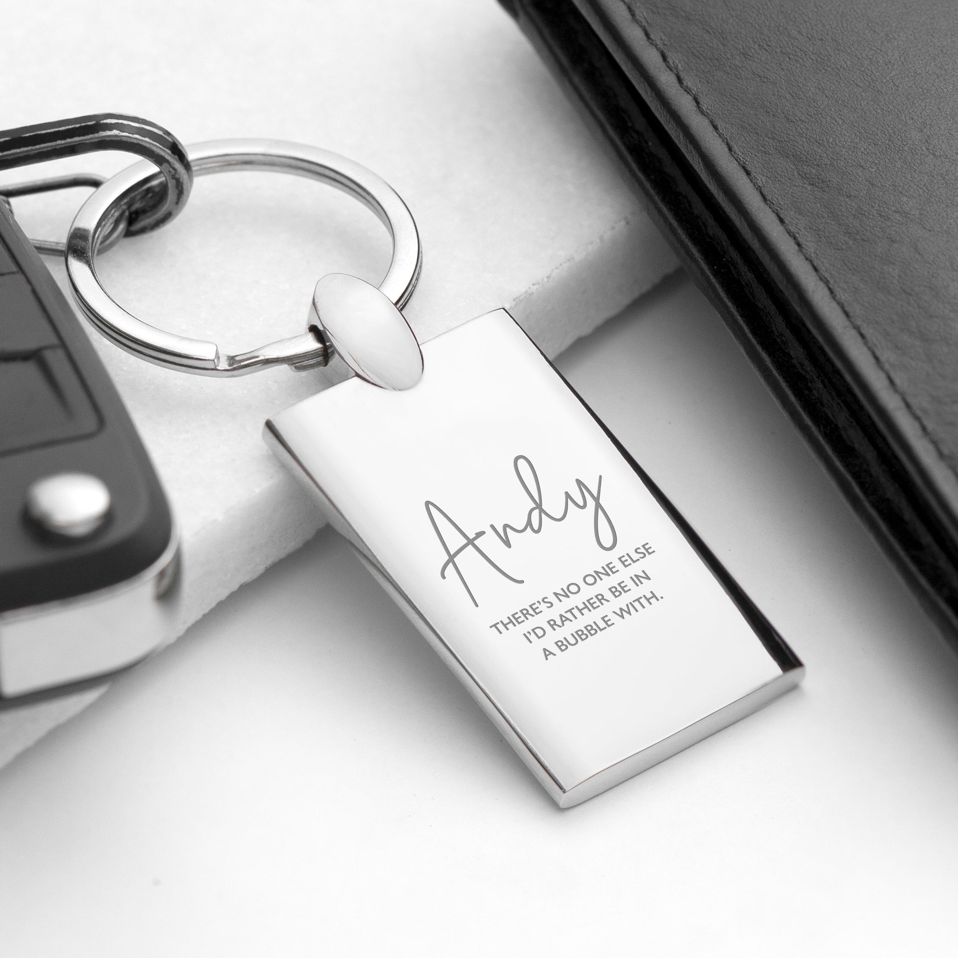 Personalized Special Person Rectangle Keyring  Keyrings Deeply Engraved
