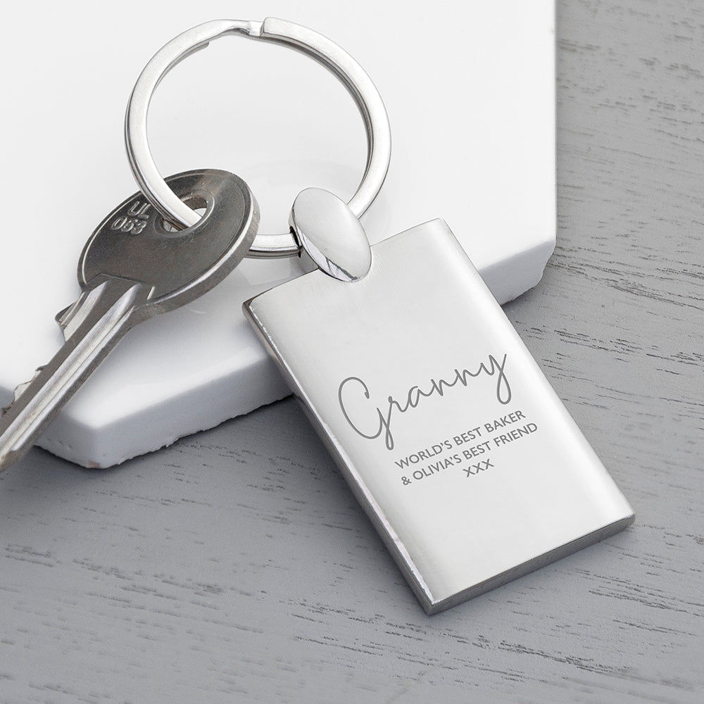 Personalized Special Person Rectangle Keyring  Keyrings Deeply Engraved