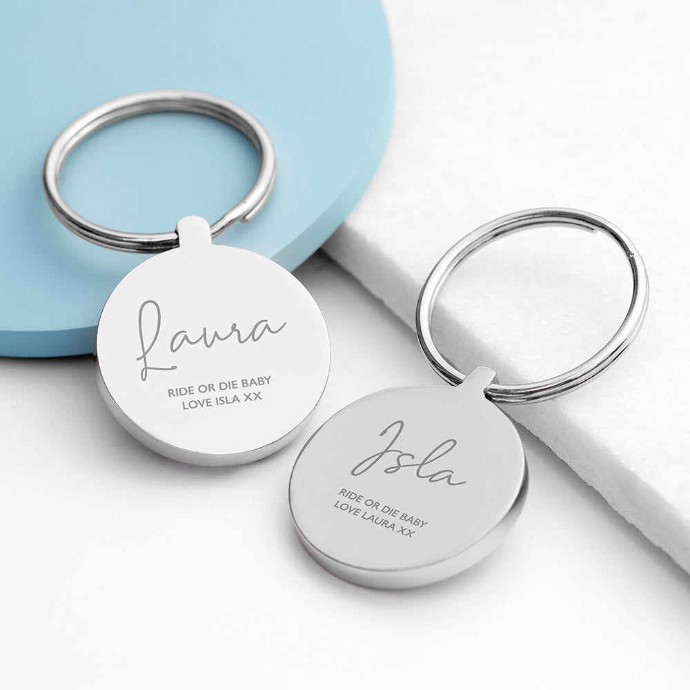 Personalized Special Person Round Keyring  Keyrings Deeply Engraved