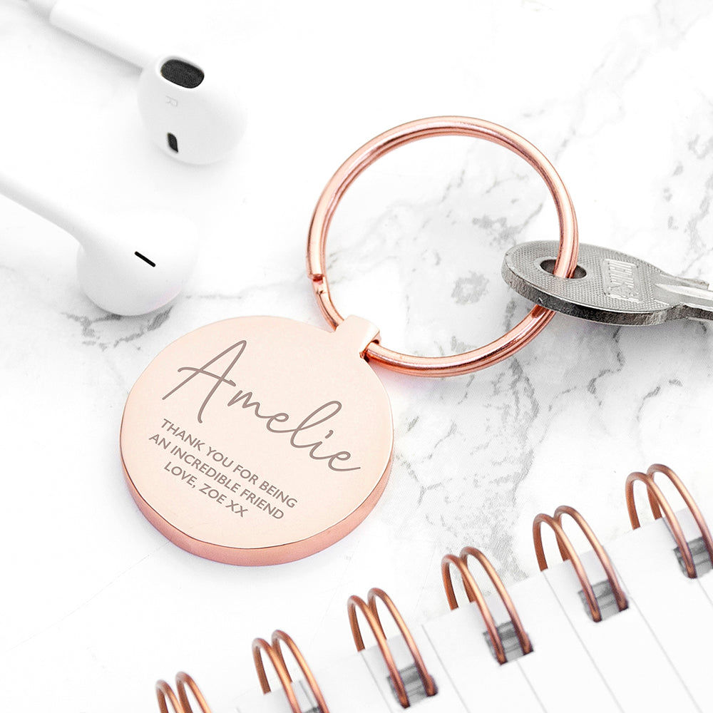 Personalized Special Person Round Keyring  Keyrings Deeply Engraved