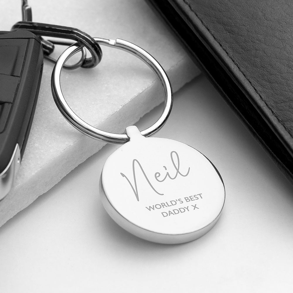 Personalized Special Person Round Keyring  Keyrings Deeply Engraved