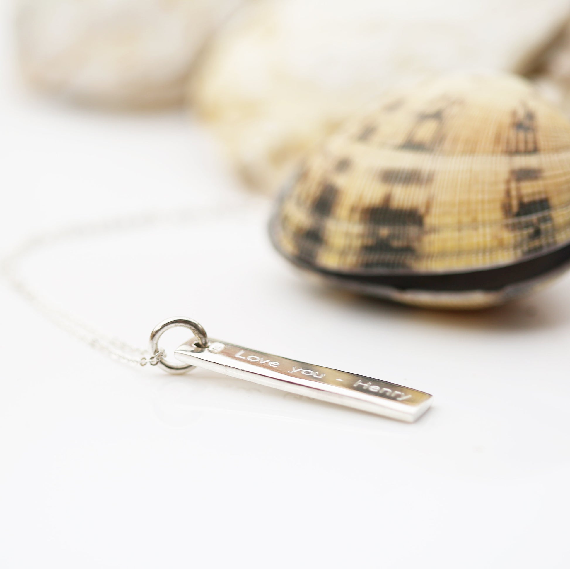 Personalized Sterling Silver Bar Necklace  Necklaces Deeply Engraved