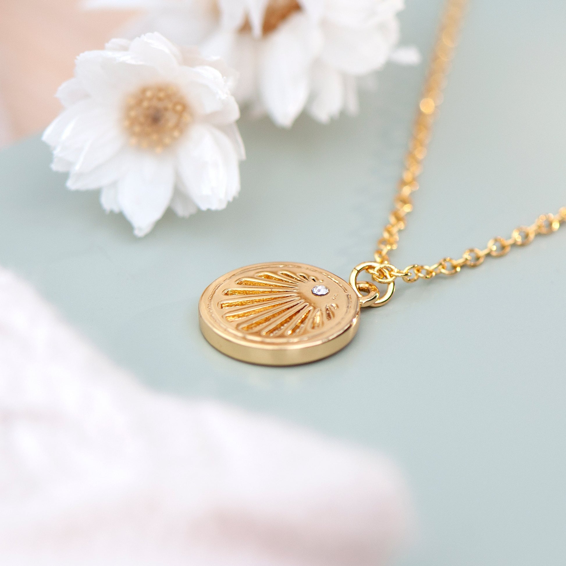 Personalized Sunburst Necklace  Necklaces Deeply Engraved