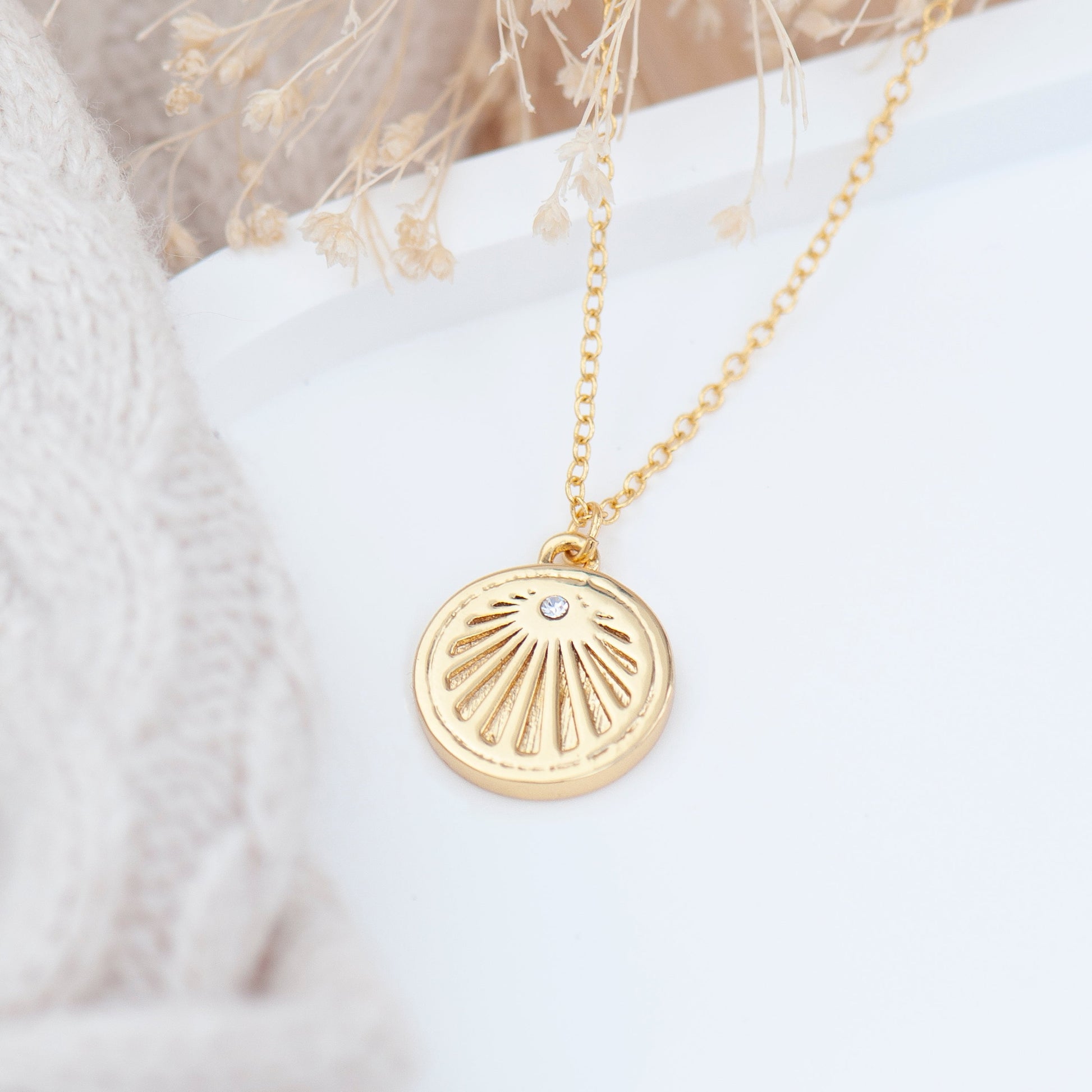 Personalized Sunburst Necklace  Necklaces Deeply Engraved