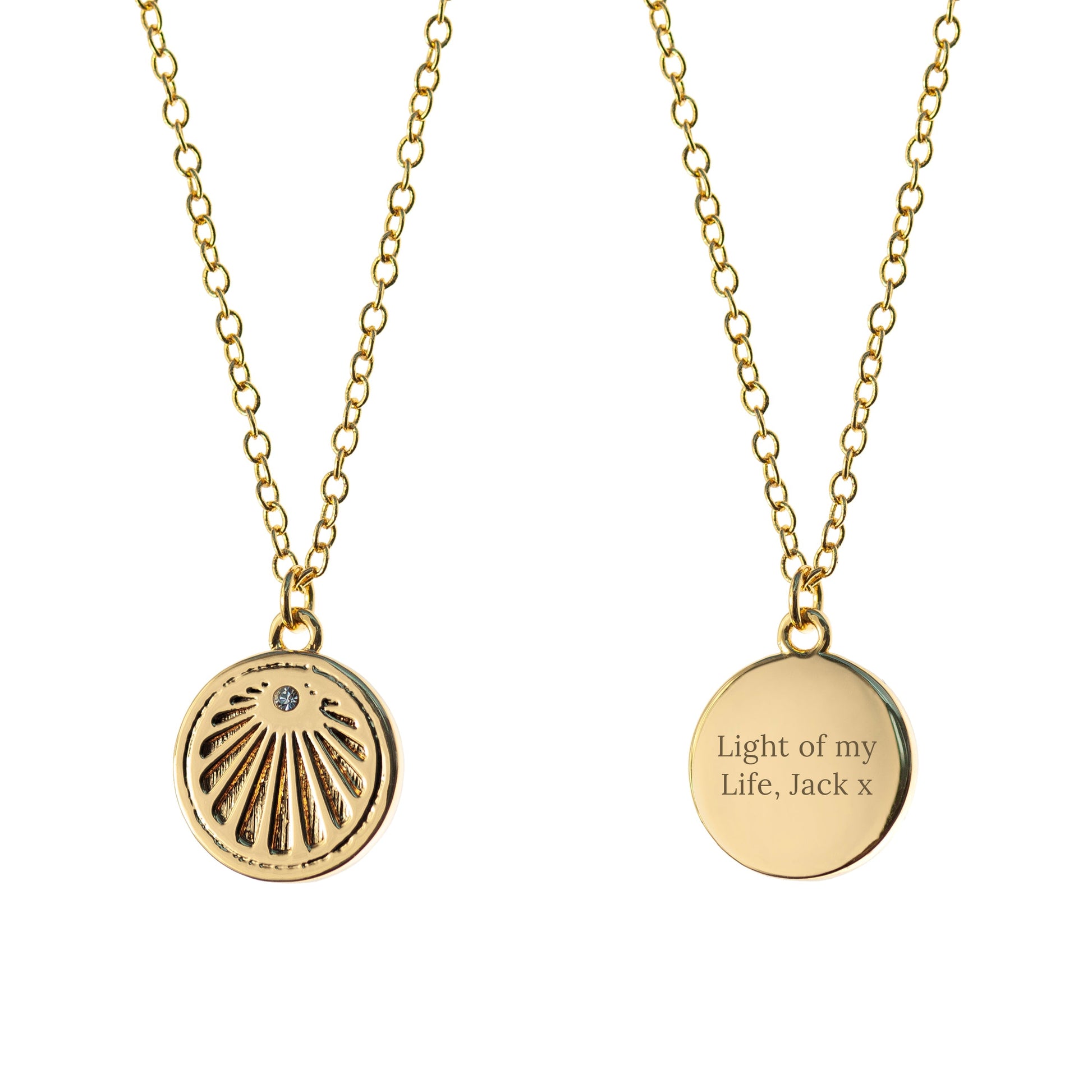 Personalized Sunburst Necklace  Necklaces Deeply Engraved