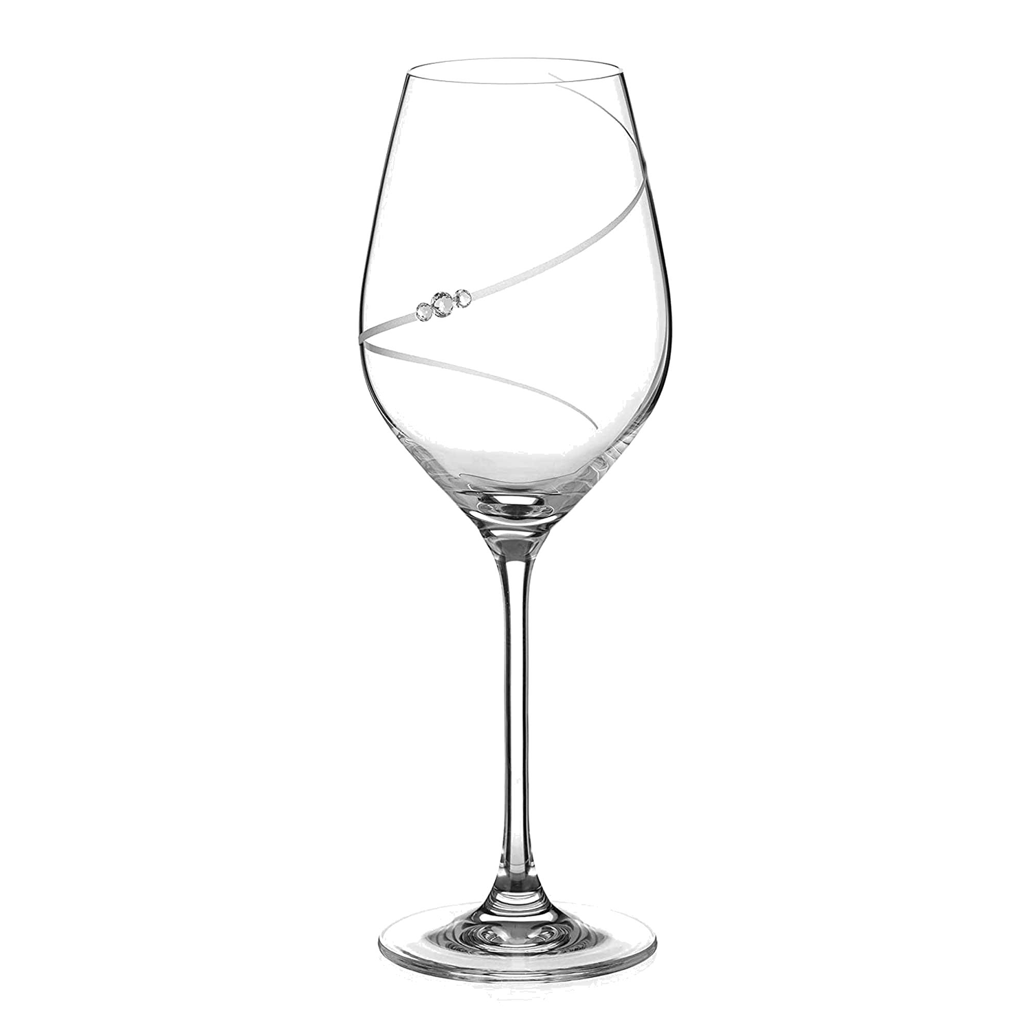 Personalized Swarovski Crystal Wine Glass with Helical Twist  Wine Glasses Deeply Engraved