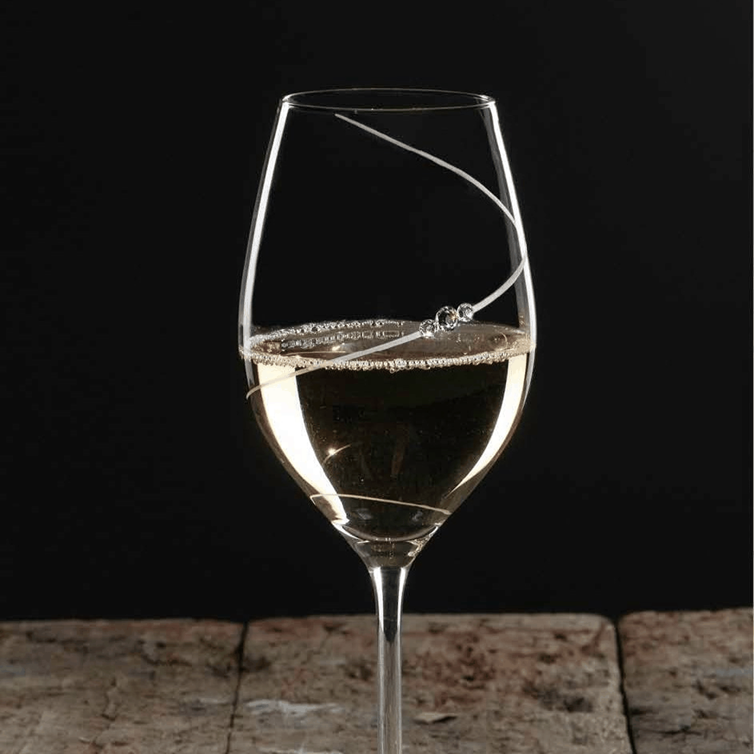 Personalized Swarovski Crystal Wine Glass with Helical Twist  Wine Glasses Deeply Engraved