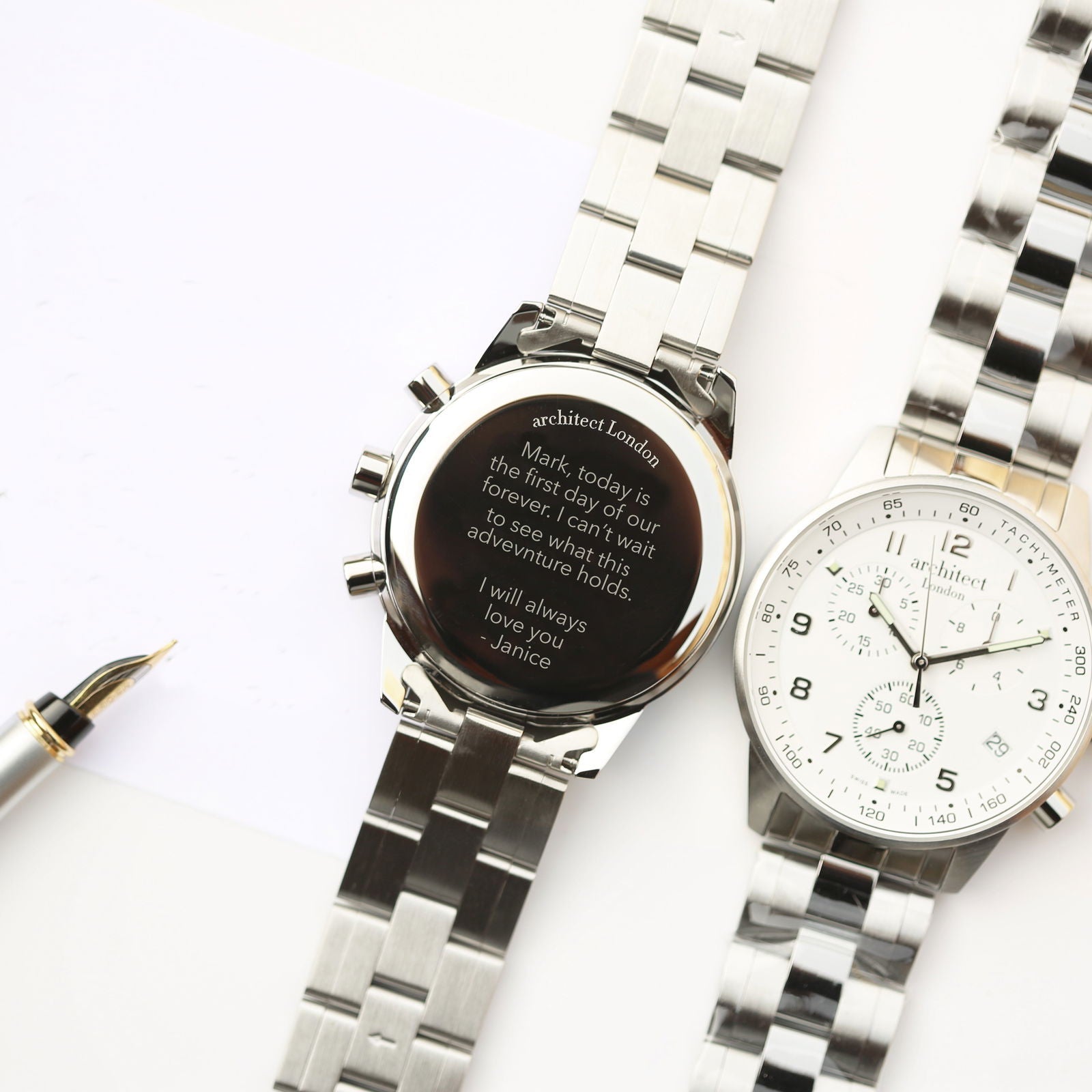 Personalized Swiss-Made Luxury Men's Watch  Men's Watches Deeply Engraved