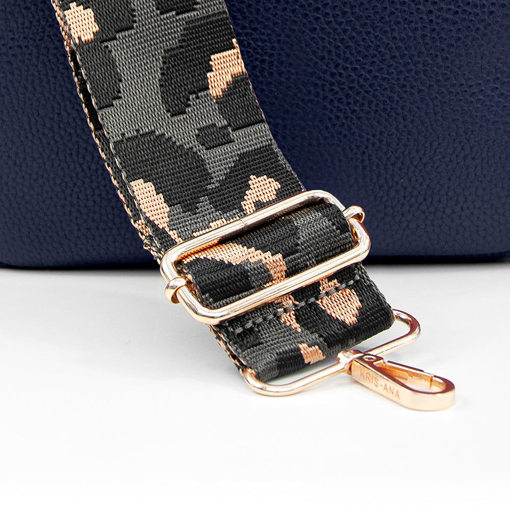 Personalized Vegan Leather Crossbody Bag - Navy  Cross Body Bags Deeply Engraved