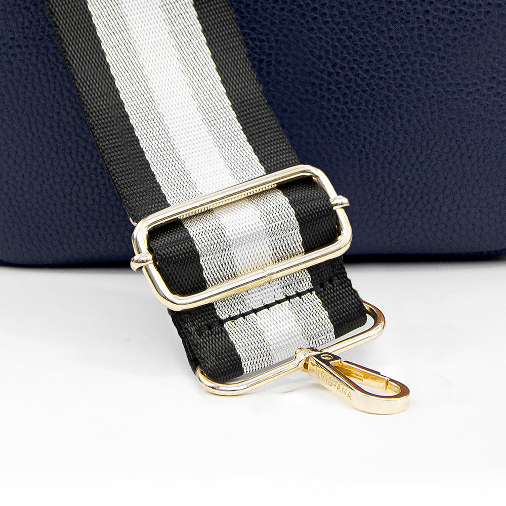 Personalized Vegan Leather Crossbody Bag - Navy  Cross Body Bags Deeply Engraved