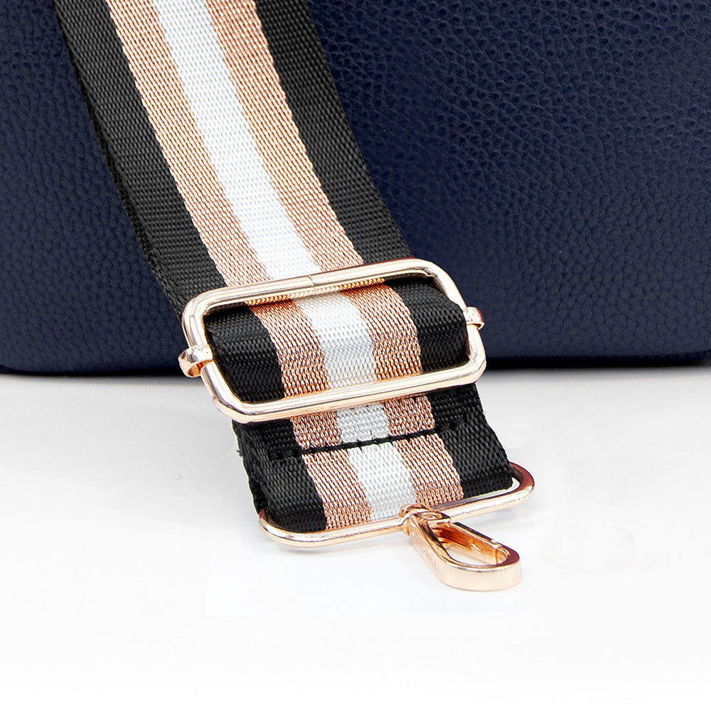 Personalized Vegan Leather Crossbody Bag - Navy  Cross Body Bags Deeply Engraved