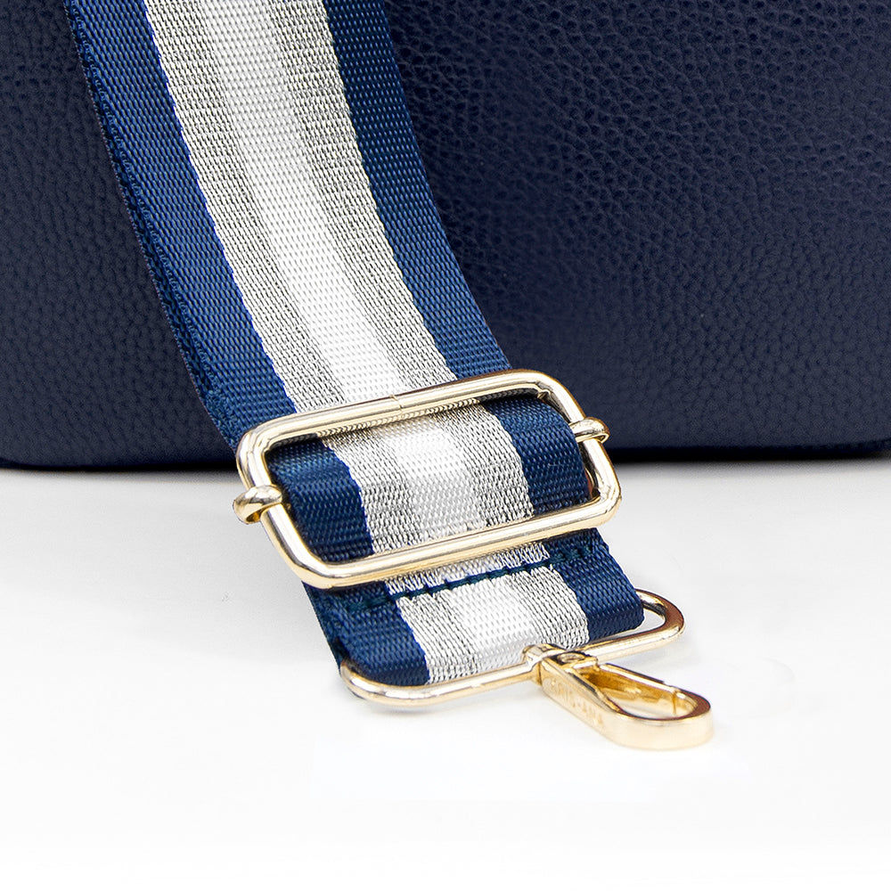 Personalized Vegan Leather Crossbody Bag - Navy  Cross Body Bags Deeply Engraved