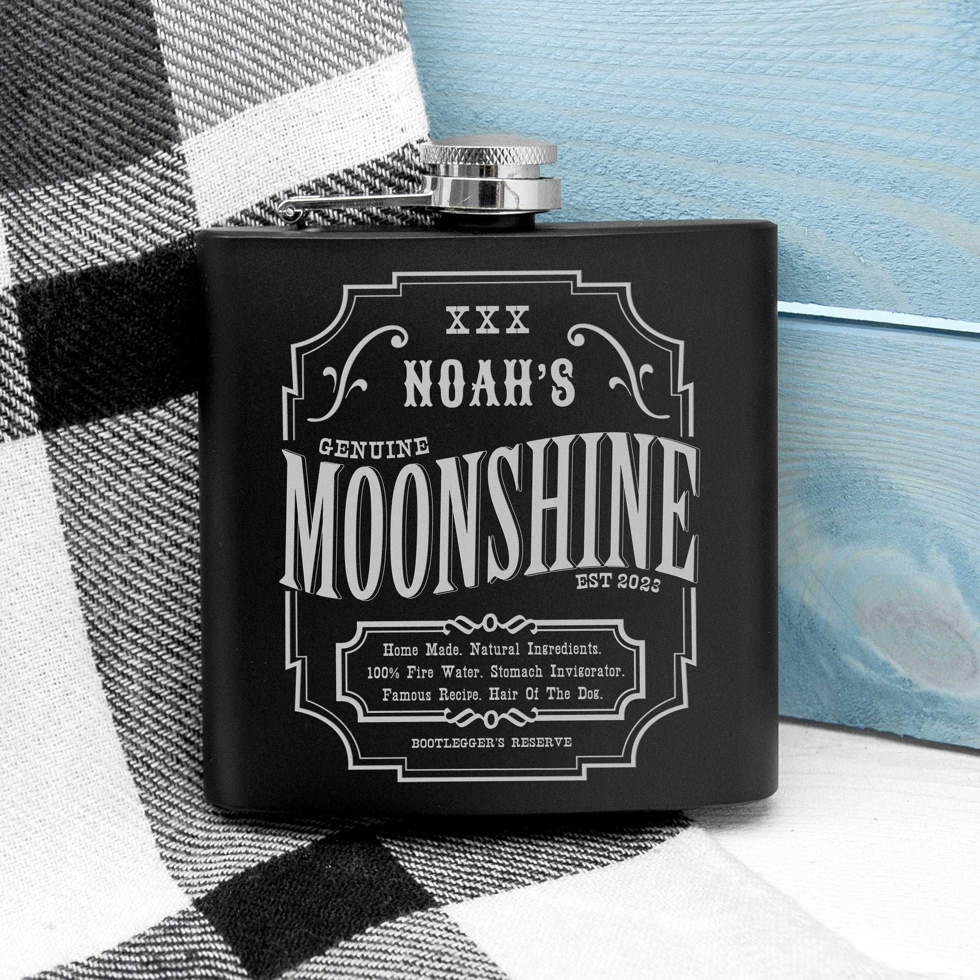 Personalized Vintage Moonshine Hip Flask  Hip Flasks Deeply Engraved