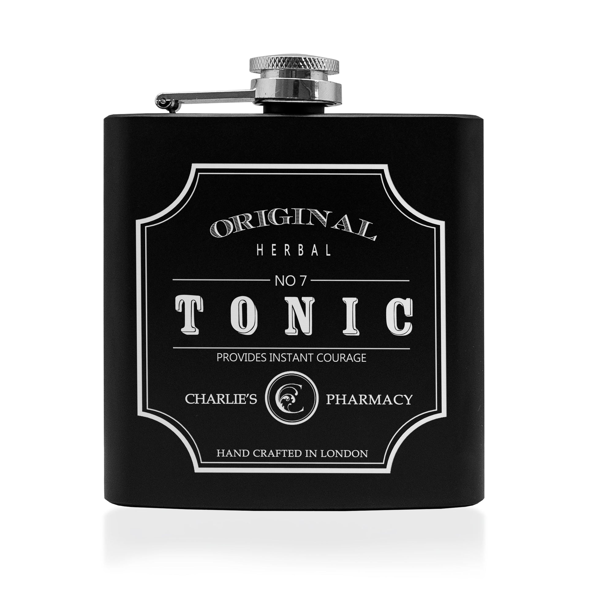Personalized Vintage Tonic Hip Flask  Hip Flasks Deeply Engraved