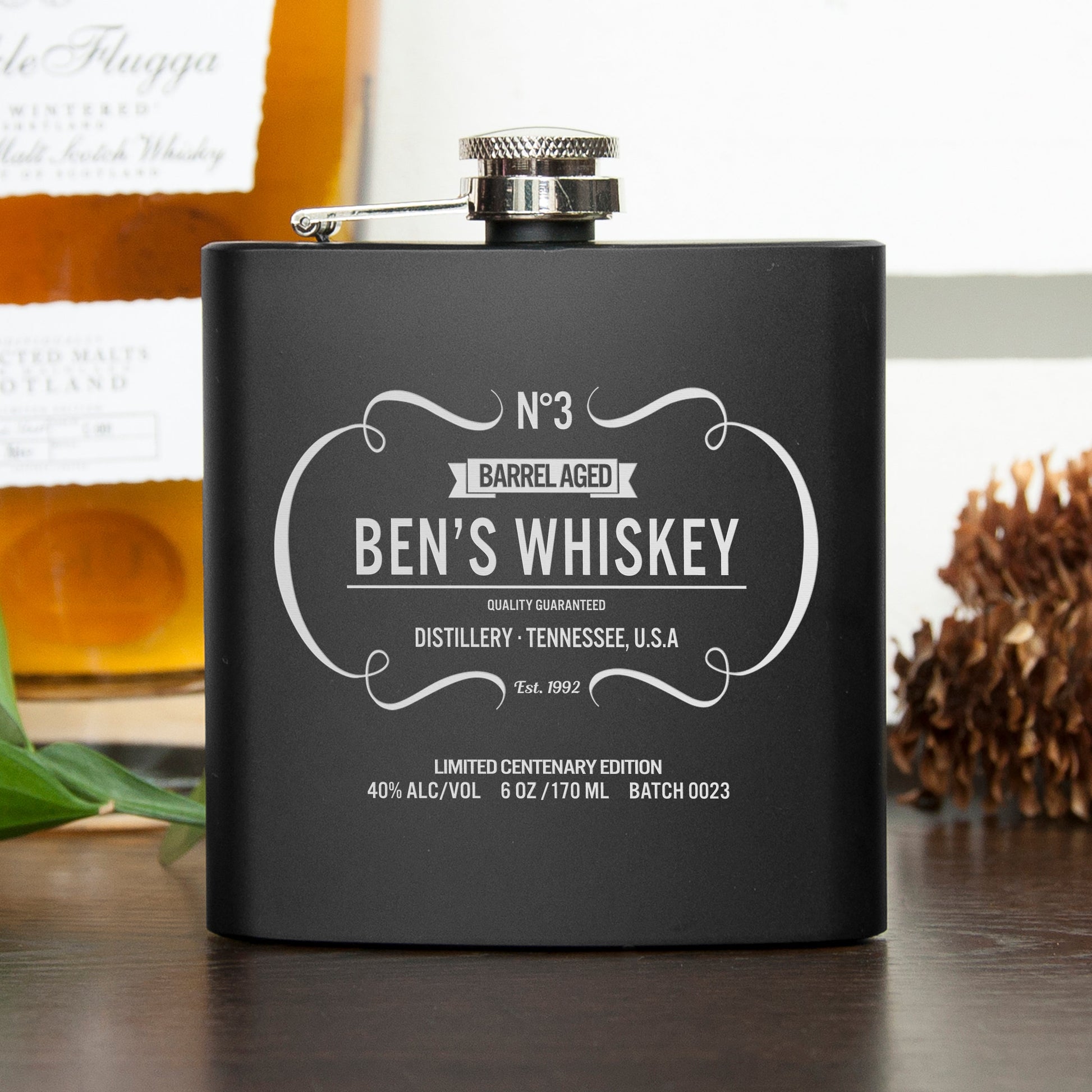 Personalized Vintage Whiskey Hip Flask  Hip Flasks Deeply Engraved