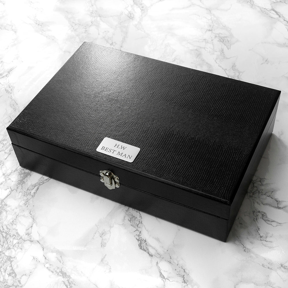 Personalized Watch and Cufflinks Box  Watch and Cufflinks Boxes Deeply Engraved
