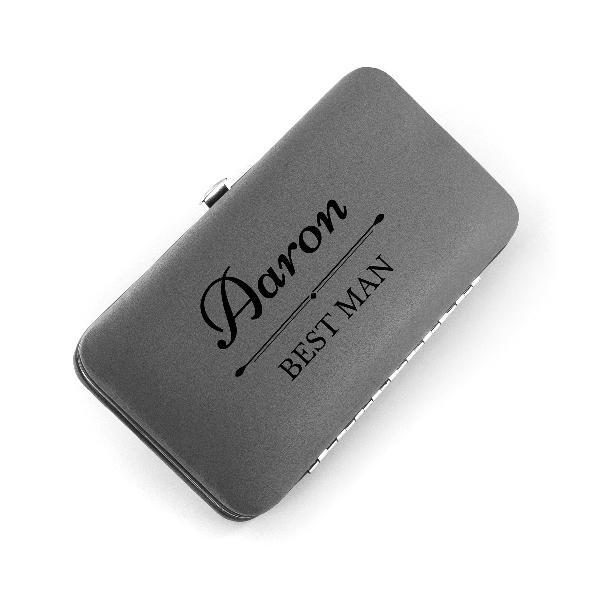 Personalized Wedding Grooming Kit in Grey  Grooming Set Deeply Engraved