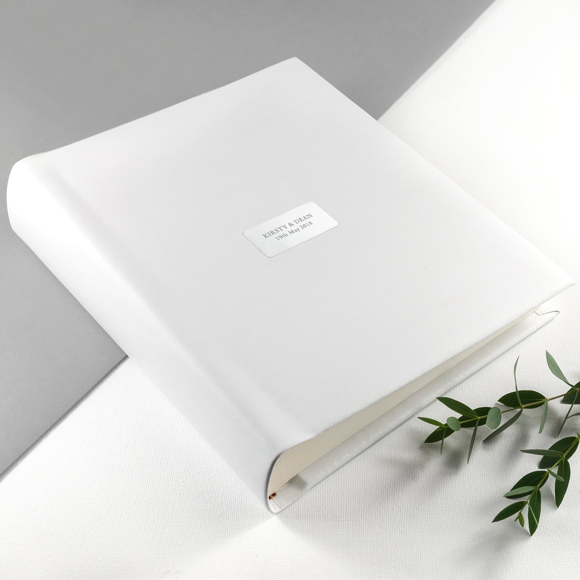 Personalized White Leather Photo Album  Photo Albums Deeply Engraved