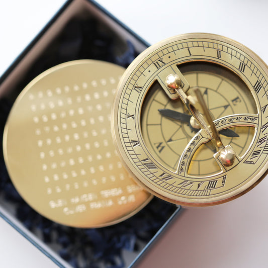 Personalized Compass Paperweight with Custom Word Matrix