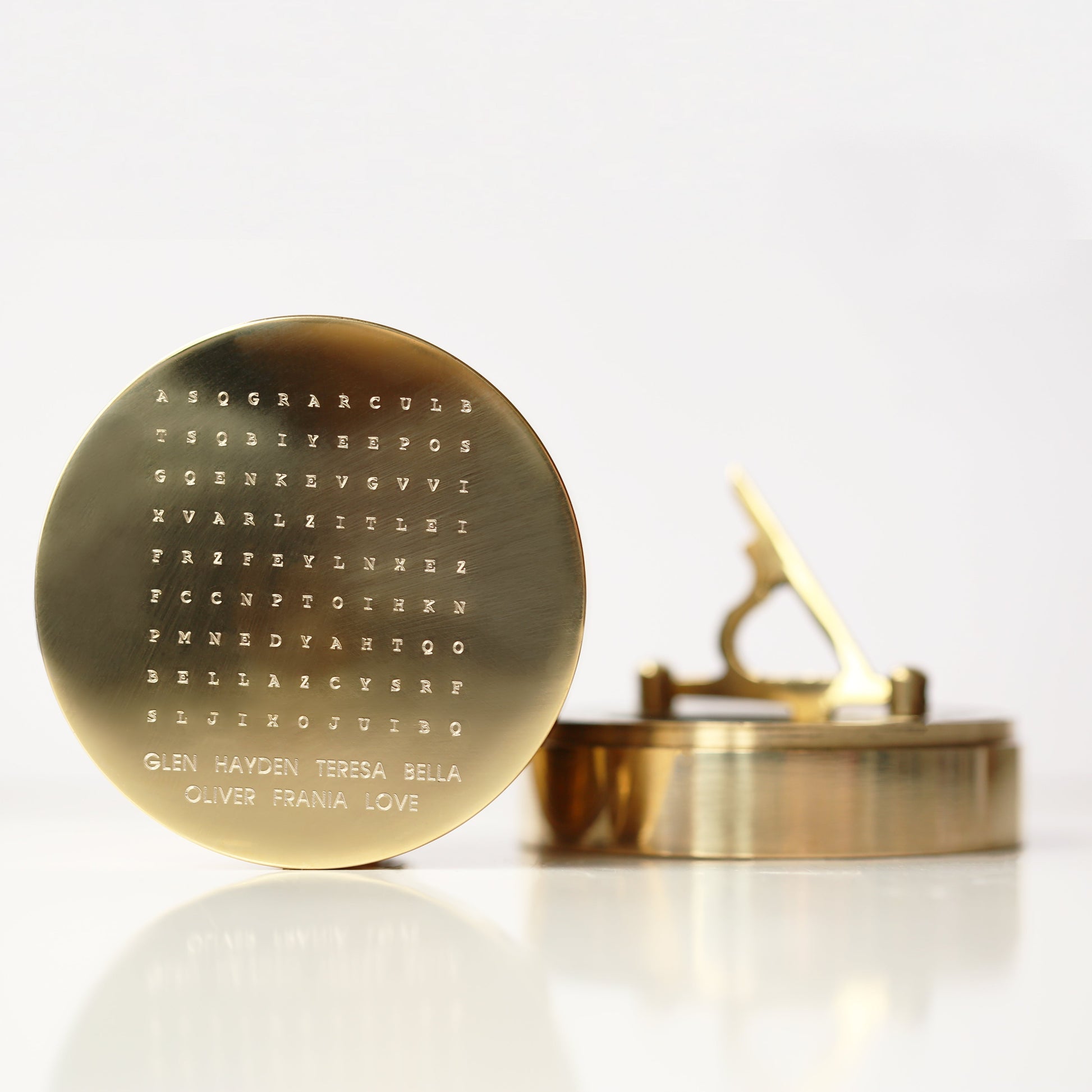 Personalized Word Puzzle Compass  Compasses Deeply Engraved