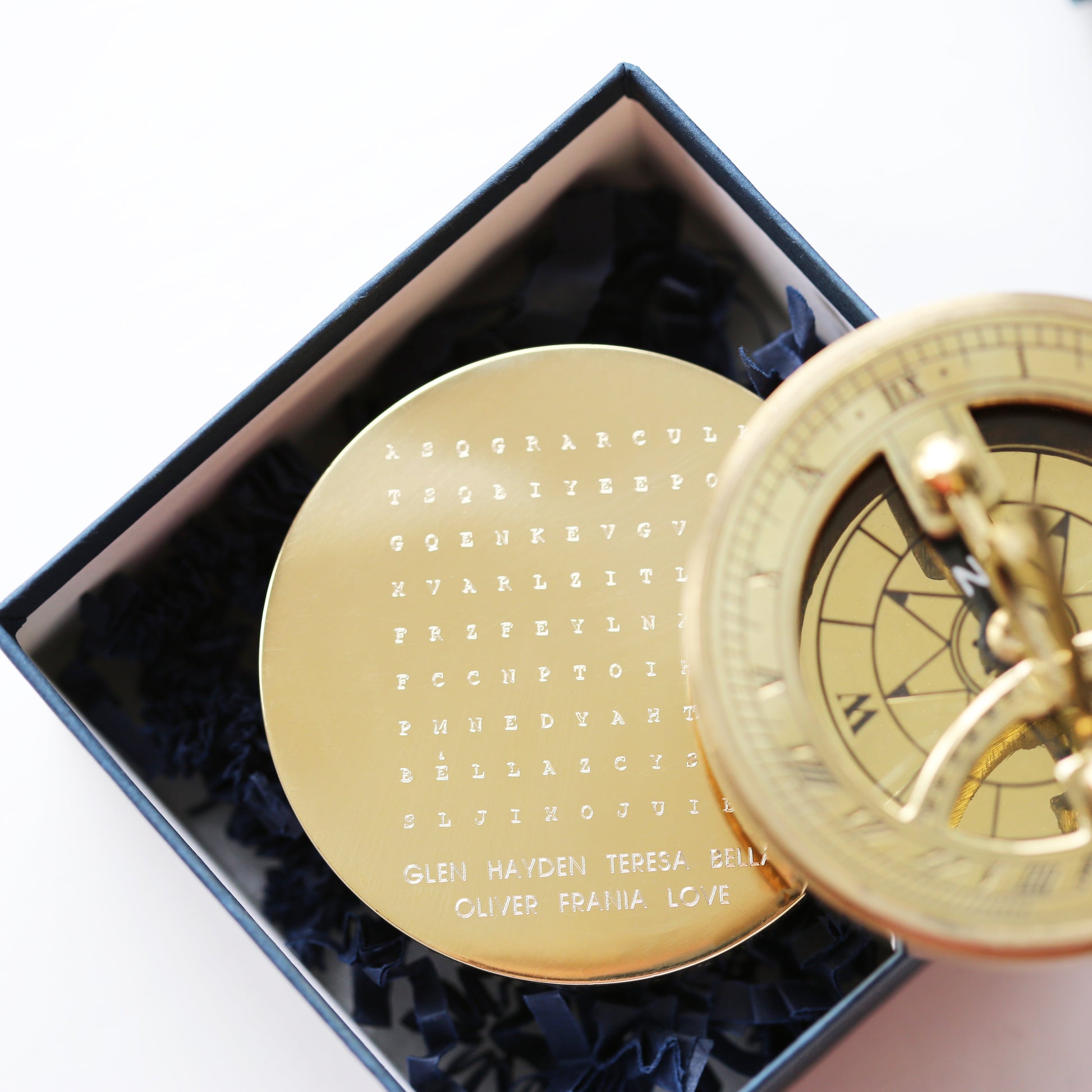 Personalized Word Puzzle Compass  Compasses Deeply Engraved
