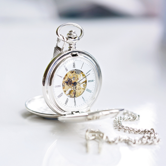 personalized skeleton pocket watch