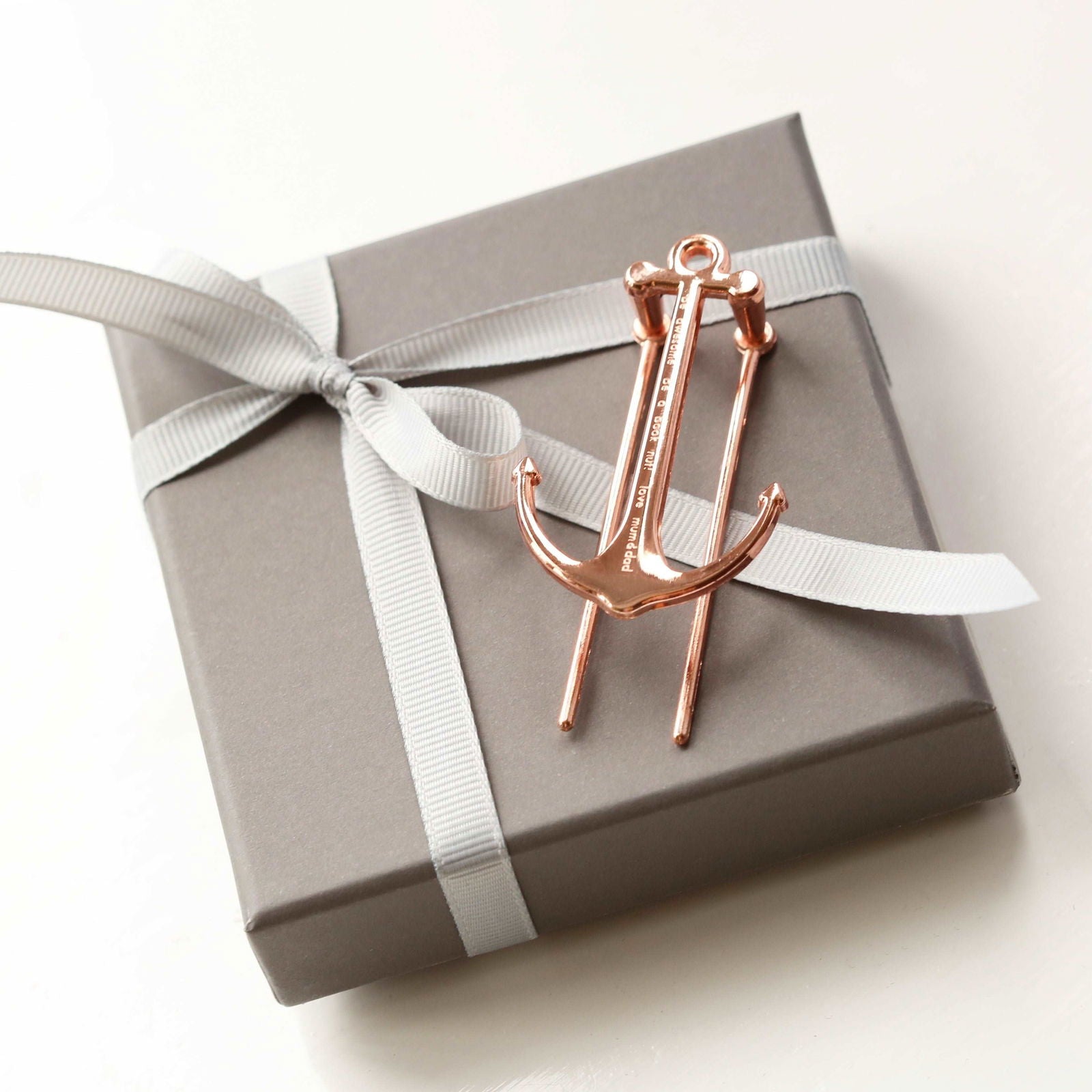 Pesonalized Metal Book Anchor - Gold & Rose Gold  Book Marks Deeply Engraved