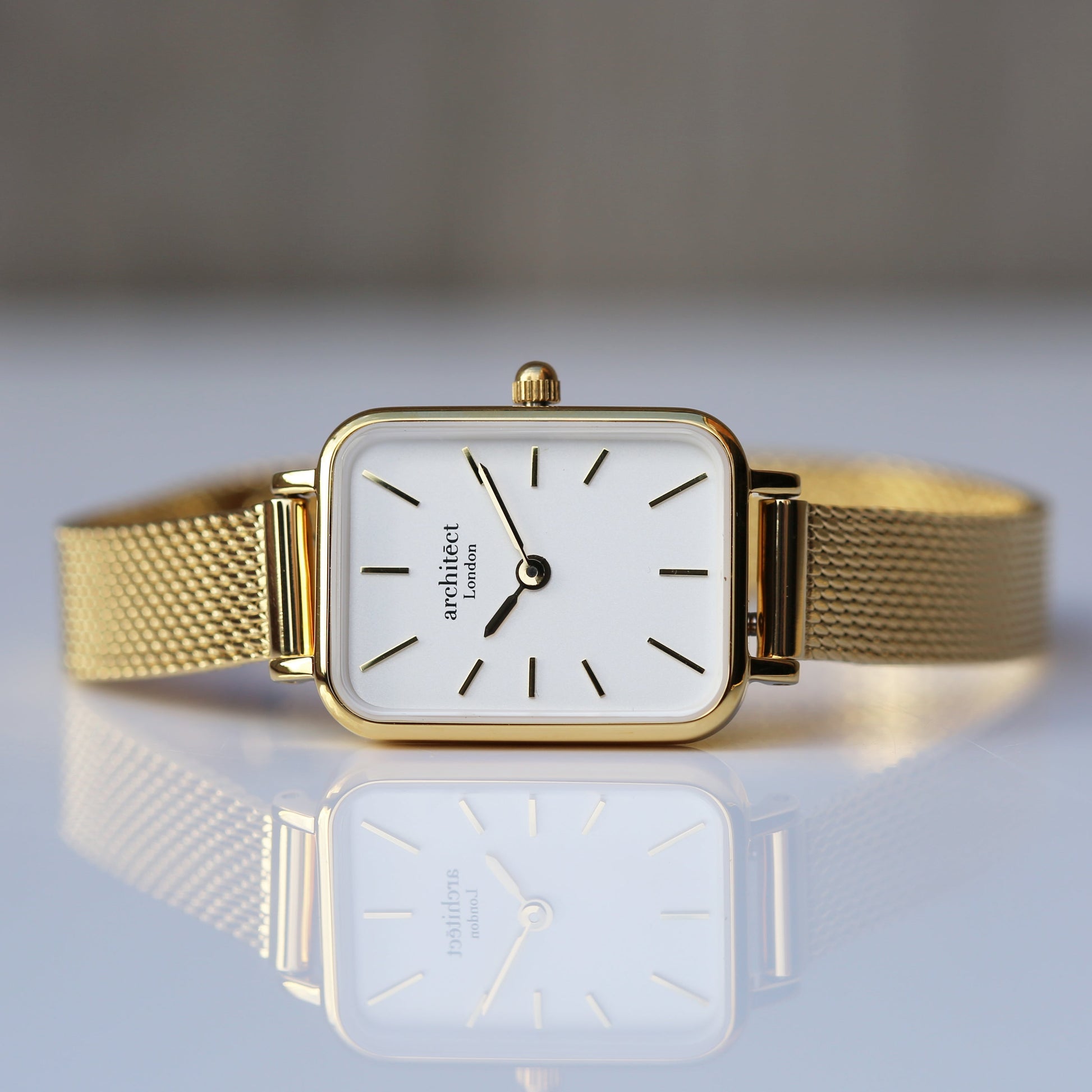 Petite Personalized Handwriting Engraved Watch – Gold Mesh  Ladies' Watches Deeply Engraved