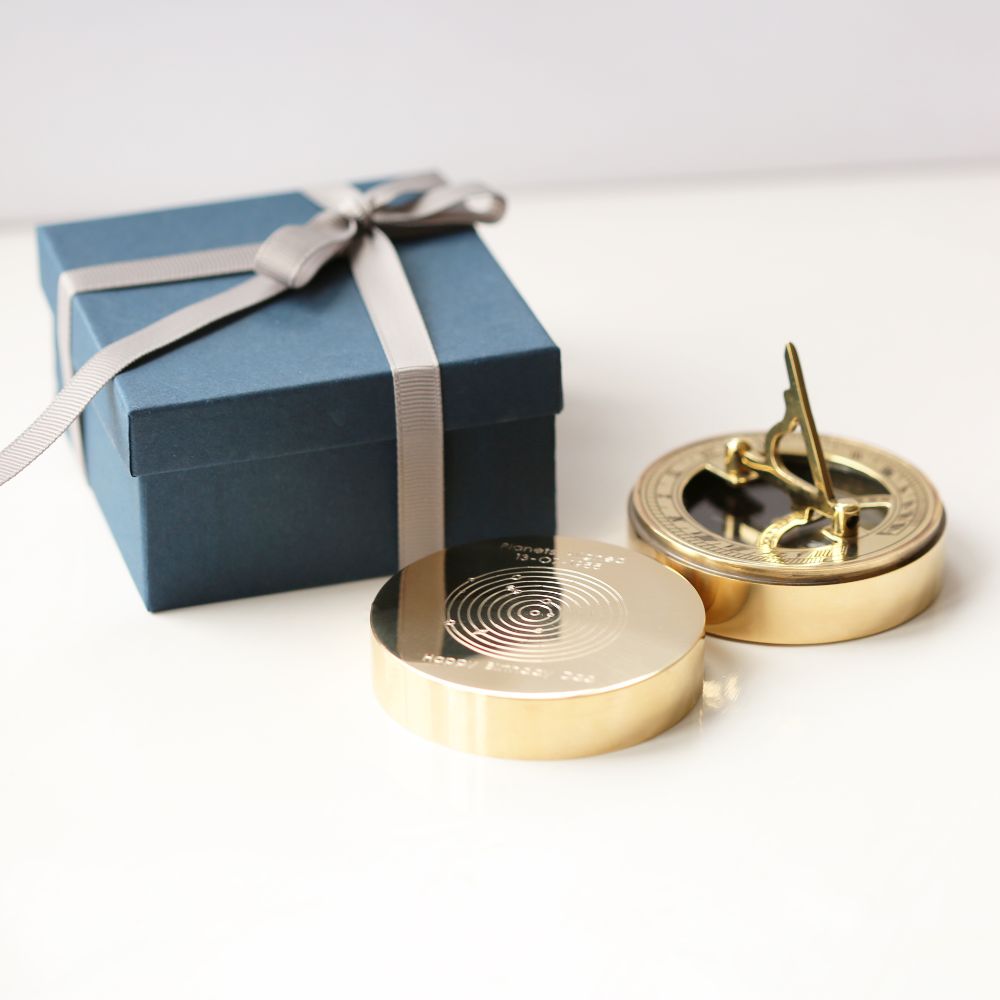 Planets Aligned Nautical Sundial Compass  Compasses Deeply Engraved