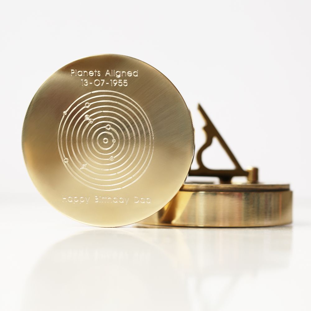 Planets Aligned Nautical Sundial Compass  Compasses Deeply Engraved