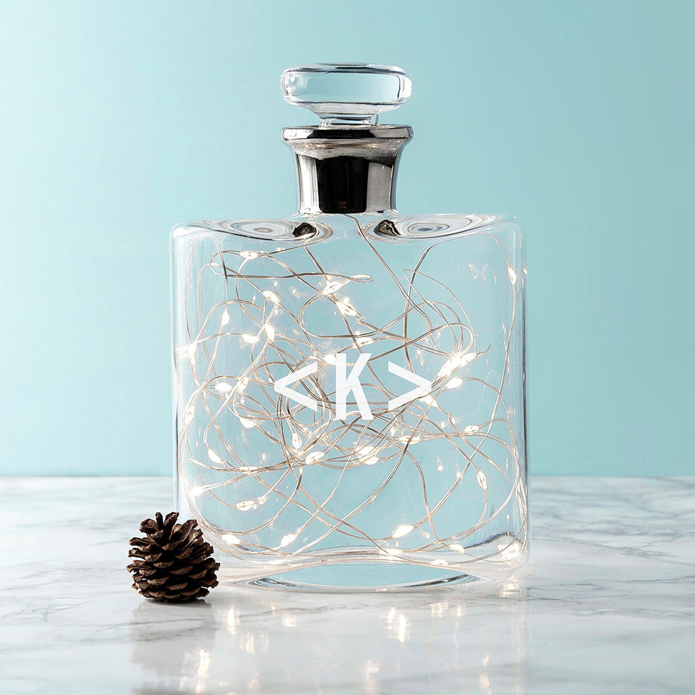 Platinum LSA Monogrammed Flask Decanter  Decanters Deeply Engraved